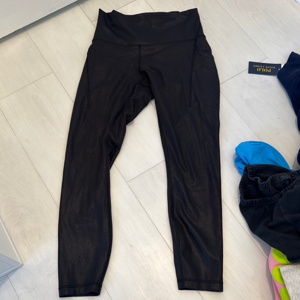 Lululemon Black metallic High-Waisted Leggings